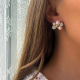 BERRY PEARL SPARKLE STUDS Örhängen - Ljus rosa