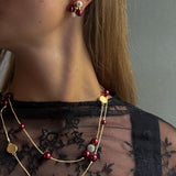 BERRY PEARL SPARKLE DUO Set - Wine Red