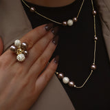 BERRY PEARL SPARKLE ICONIC Necklace - Brown