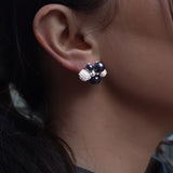 BERRY PEARL SPARKLE STUD EARRINGS - Black