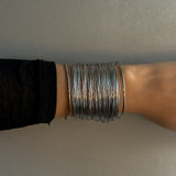 FEUILLE CUFF ARMBAND STOR Silver - Justerbart