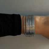 FEUILLE CUFF ARMBAND LITEN Silver - Justerbart