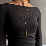 FOLDED DROP HALSBAND Guld 30-42 cm