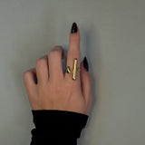 FOLDED LINE RING Guld