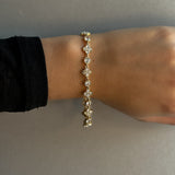 FOUR CLOVER CRYSTAL ARMBAND Guld 18+6cm