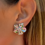 LA FLEUR CRYSTAL STUD Örhängen - Vit