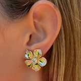 LA FLEUR CRYSTAL STUD Örhängen - Vit
