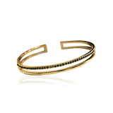 PLAIN CRYSTAL TWIN CUFF Bracelet - Black