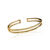 PLAIN CRYSTAL TWIN CUFF Bracelet - Brown