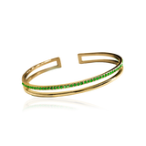 PLAIN CRYSTAL TWIN CUFF Bracelet - Green