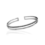 PLAIN CRYSTAL TWIN CUFF Bracelet - Black