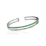 PLAIN CRYSTAL TWIN CUFF Bracelet - Green