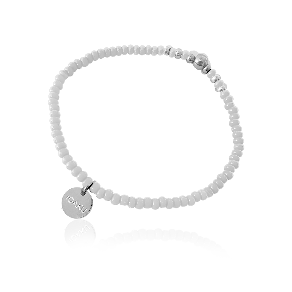 SINGLE BEADS BRACELET White