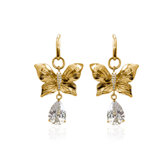 PAPILLON CRYSTAL HOOP EARRINGS