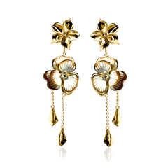 SANTORINI FLEUR MULTI Örhängen - Cappuccino