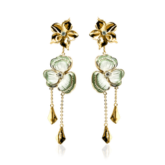 SANTORINI FLEUR MULTI Örhängen - Matcha