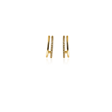 PLAIN CRYSTAL TWIN LOOP Earrings - Brown