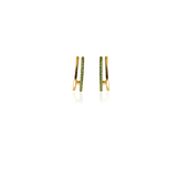 PLAIN CRYSTAL TWIN LOOP Earrings - Green