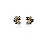 BERRY PEARL SPARKLE STUD EARRINGS - Black