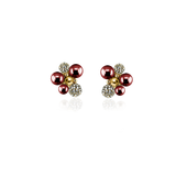 BERRY PEARL SPARKLE STUD EARRINGS - Bordeaux