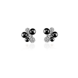 BERRY PEARL SPARKLE STUD EARRINGS - Black