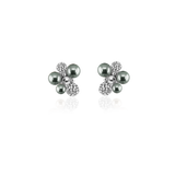 BERRY PEARL SPARKLE STUD EARRINGS - Sage Green