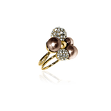 BERRY PEARL SPARKLE MAXI RING - Brown
