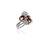 BERRY PEARL SPARKLE MAXI RING - Brown