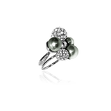 BERRY PEARL SPARKLE MAXI RING - Salvia grön