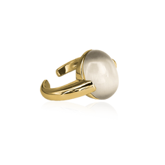 MOONSTONE PEARL RING Mjukvit
