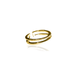 PLAIN CRYSTAL TWIN Ring - Brown