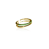 PLAIN CRYSTAL TWIN Ring - Green