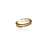 PLAIN CRYSTAL TWIN Ring - Red