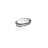 PLAIN CRYSTAL TWIN Ring - Black