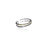 PLAIN CRYSTAL TWIN Ring - Brown