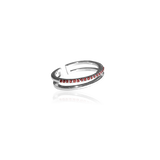 PLAIN CRYSTAL TWIN Ring - Red