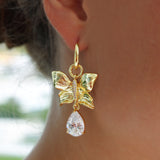 PAPILLON CRYSTAL HOOP EARRINGS