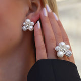 BERRY PEARL SPARKLE MAXI RING - Vit