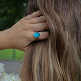 MOONSTONE PEARL RING Light blue