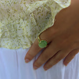MOONSTONE PEARL RING Light green