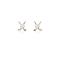 GOLFCLUB SPARKLING BALL STUDS EARRINGS