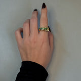 ROYALTY CRYSTAL RING Guld/Grön