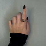 ROYALTY CRYSTAL RING Guld/Röd-Rosa