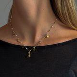 SUPER NOVA CHARM HALSBAND Guld 42+6cm