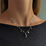 SUPER NOVA CHARM HALSBAND Silver 42+6cm