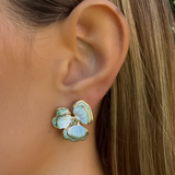 SANTORINI FLEUR STUD Örhängen - Matcha