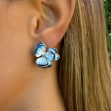 SANTORINI FLEUR STUD Örhängen - Blueberry Milkshake