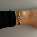 TWIN KNOT ARMBAND Gold/Silver - Justerbart