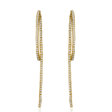 CRYSTAL HOOP WITH 1 TASSEL EARRINGS