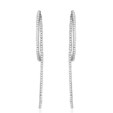 CRYSTAL HOOP WITH 1 TASSEL EARRINGS